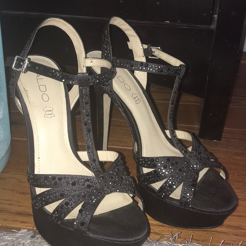 ALDO Black Jeweled High Heels